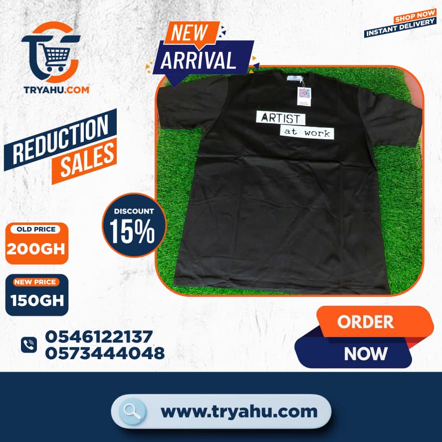 Heavy 100% Cotton T-Shirts for Men | Soft, Durable & Stylish | Tryahu Ghana